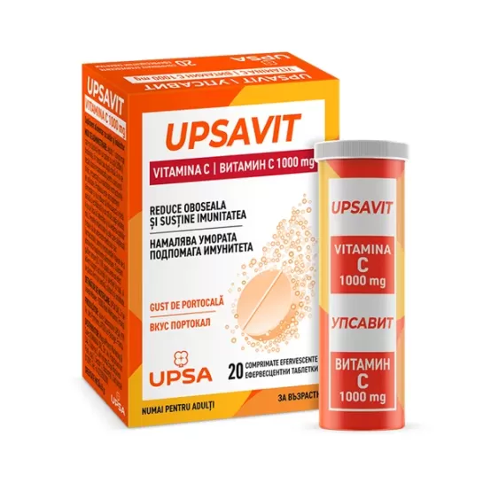 Upsavit Vitamina C, 1000mg, 20 comprimate efervescente, Upsa