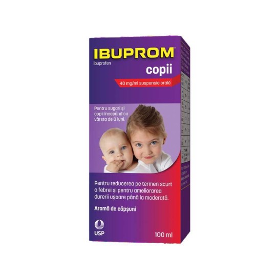 Ibuprom copii 40 mg/ml suspensie orala, 100ml, USP