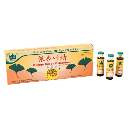 Ginkgo biloba, 10 fiole x 10ml, Yong Kang