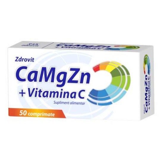 Ca + Mg + Zn + Vitamina C, 50 comprimate, Zdrovit