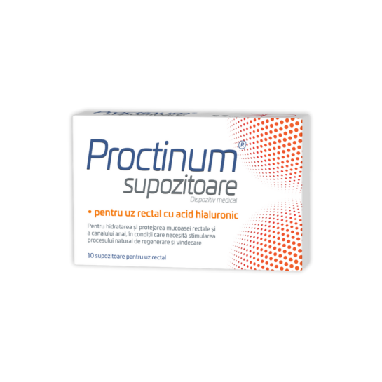Proctinum supozitoare cu acid hialuronic pentru hemoroizi, 10 bucati, Zdrovit