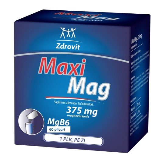MaxiMag, 375mg magneziu ionic, 60 plicuri, Zdrovit 