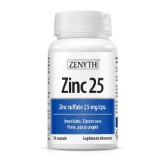 Zinc 25 sulfat de zinc, 25mg, 30 capsule, Zenyth
